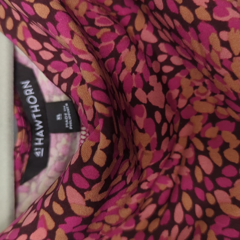 Pink and Brown Top with Cowl Neck - Picture 3 of 3